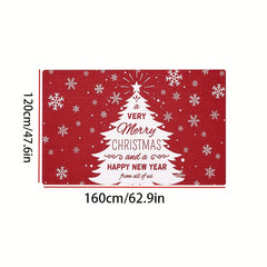 Christmas Tree Printed Floor Mat Merry Christmas Kitchen Rug