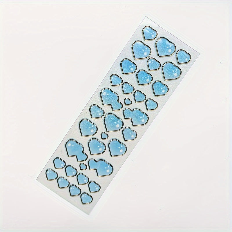 Love Heart Golden Edge Transparent Bubble Sticker DIY Decoration