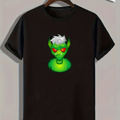 Green Monster Pattern Print Men's Comfy Sports T shirt
