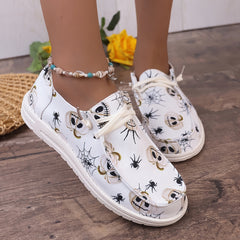 Halloween Spider & Spider Web & Pumpkin Skate Shoes