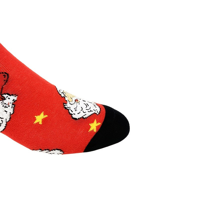 CONYET Men's Christmas Socks Red Santa Cotton Socks