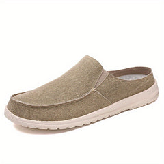 Men's Canvas Mules Lightweight Slip On Comfy Shoes