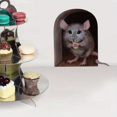 3D Mouse Hole Wall Decal for Home Nursery Wall Decor