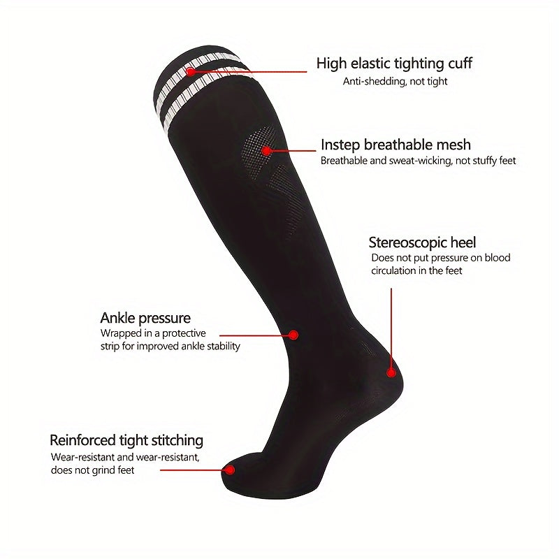 Anti Slip Football Socks Moisture-wicking Over The Calf