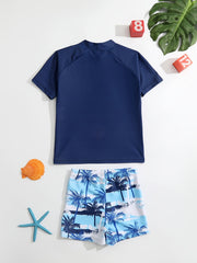 Boys Tropical Trees Swimwear Set Quick Dry Casual Kids Clothes
