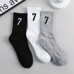 Number Print Socks Mid Tube Women's Stockings