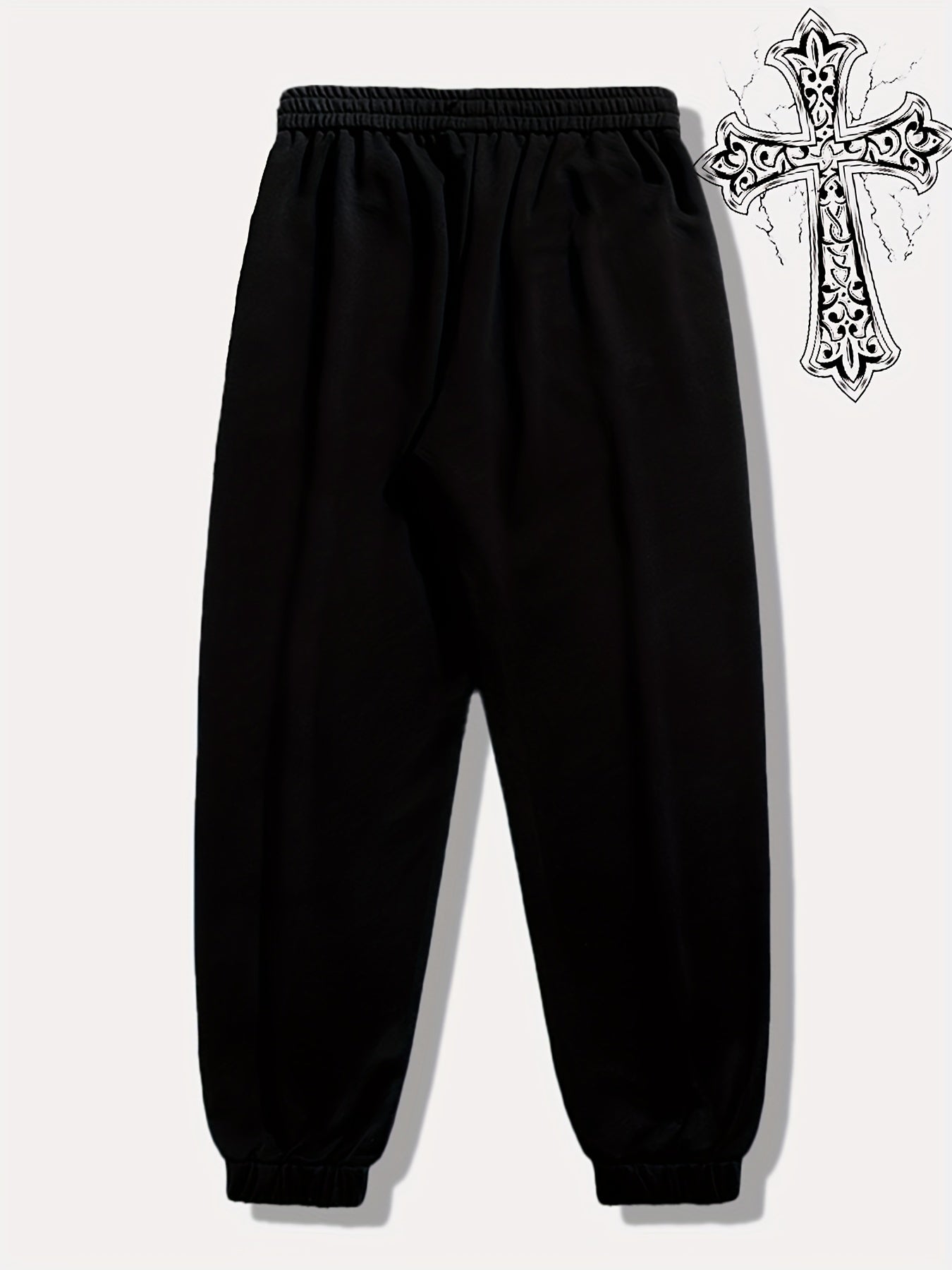 Pattern Print Drawstring Sweatpants Loose Fit Casual Joggers