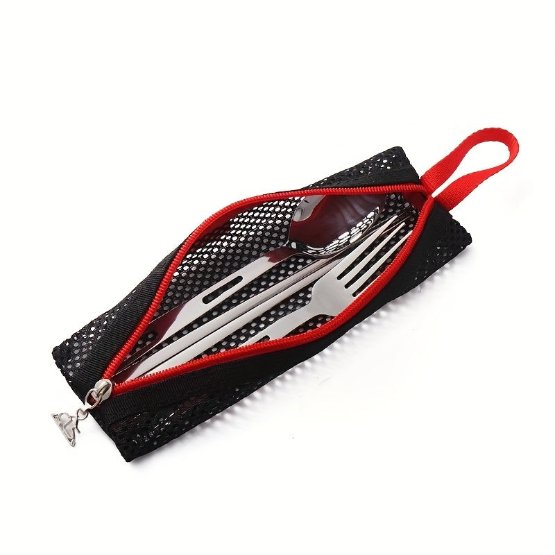 Portable Outdoor Tableware Set with Stainless Steel Chopsticks Spoon and Fork