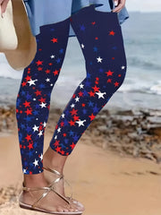 Star Print High Rise Leggings