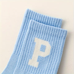 5 Pairs Kids Hiking Sports Socks, Sweat Absorbing Casual Socks