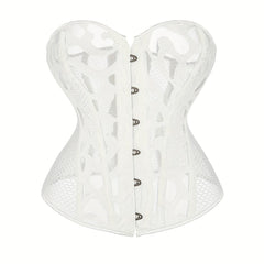 Mesh Strapless Corset Bustier Tummy Control Lace Up Body Shaper
