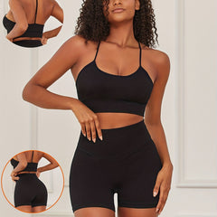Solid Ribbed Push Up Bra & Panties Lingerie Set