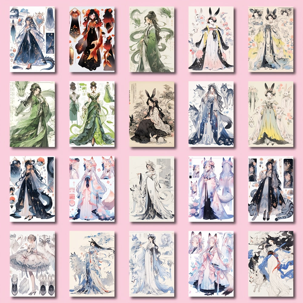 48pcs Anime Monster Girl Stickers Pack For Kids Notebook Bike Luggage Phone