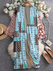 Boho Cardigan Women's Plus Allover Print Long Sleeve Open Front Cardigan