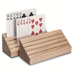 Wooden Poker Card Holder Stand for Parties