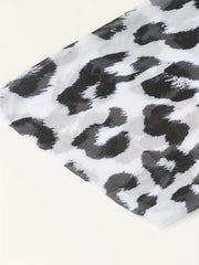 Leopard Print Long Sleeve Cover Up