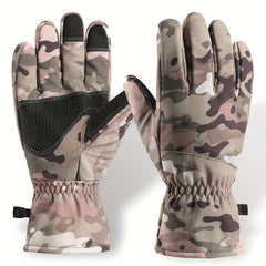 Men's Camouflage Full Gloves Velvet Warm Windproof Touch Screen Gloves