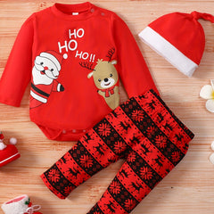 Newborn Baby Christmas Cartoon 3pcs Set