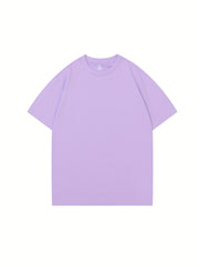 Kids Plain Cotton T Shirt Breathable Crew Neck Short Sleeve Top