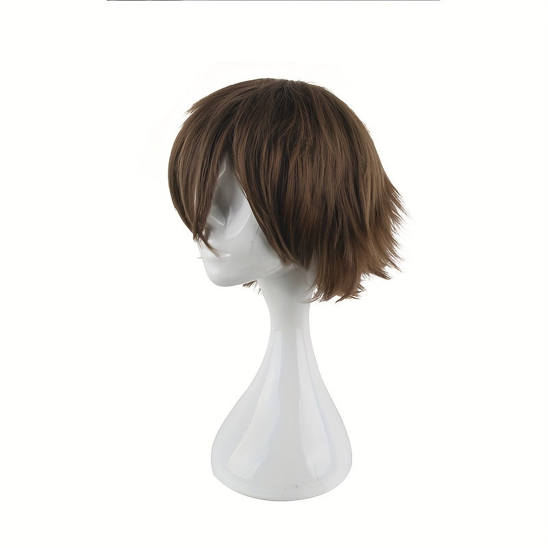 Men's 12 Inch Brown Anime Costume Wig 30 48 Cm Men's Role playing Wig