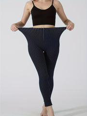 Striped Print Lounge Pants Casual Slim Elastic Waistband Womens Loungewear