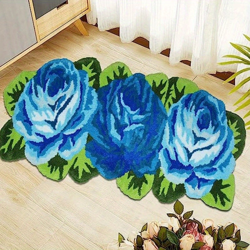 Floral Rug Anti-Slip Backing Cozy Carpet Washable