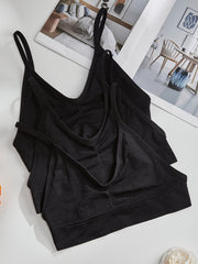 3pcs Wireless Bras Comfy & Breathable Intimates Women's Lingerie