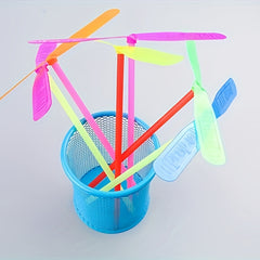 20 Pcs Plastic Bamboo Dragonfly Hand-cranked Toy