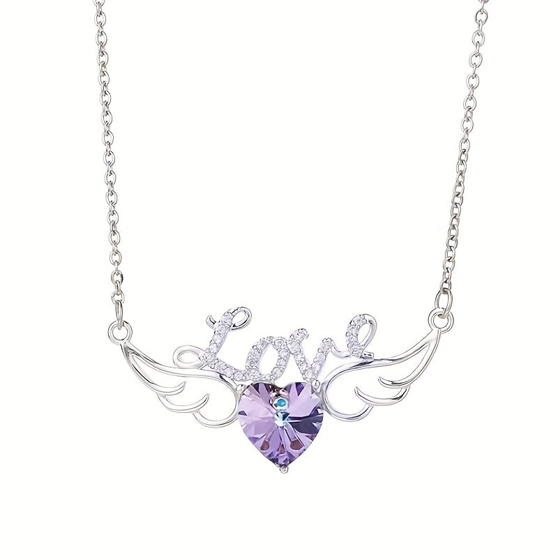 Heart Wings Pendant Necklace Decorative Accessories Gift For Girls