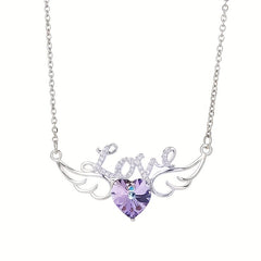 Heart Wings Pendant Necklace Decorative Accessories Gift For Girls