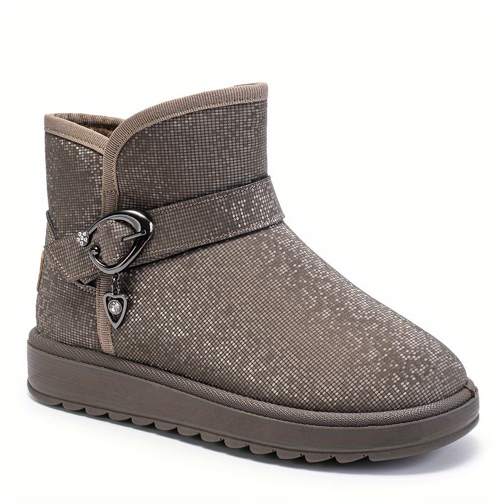 Women's Buckle Snow Boots with Fleece Liner