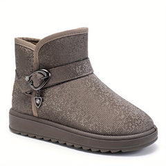Women's Buckle Snow Boots with Fleece Liner