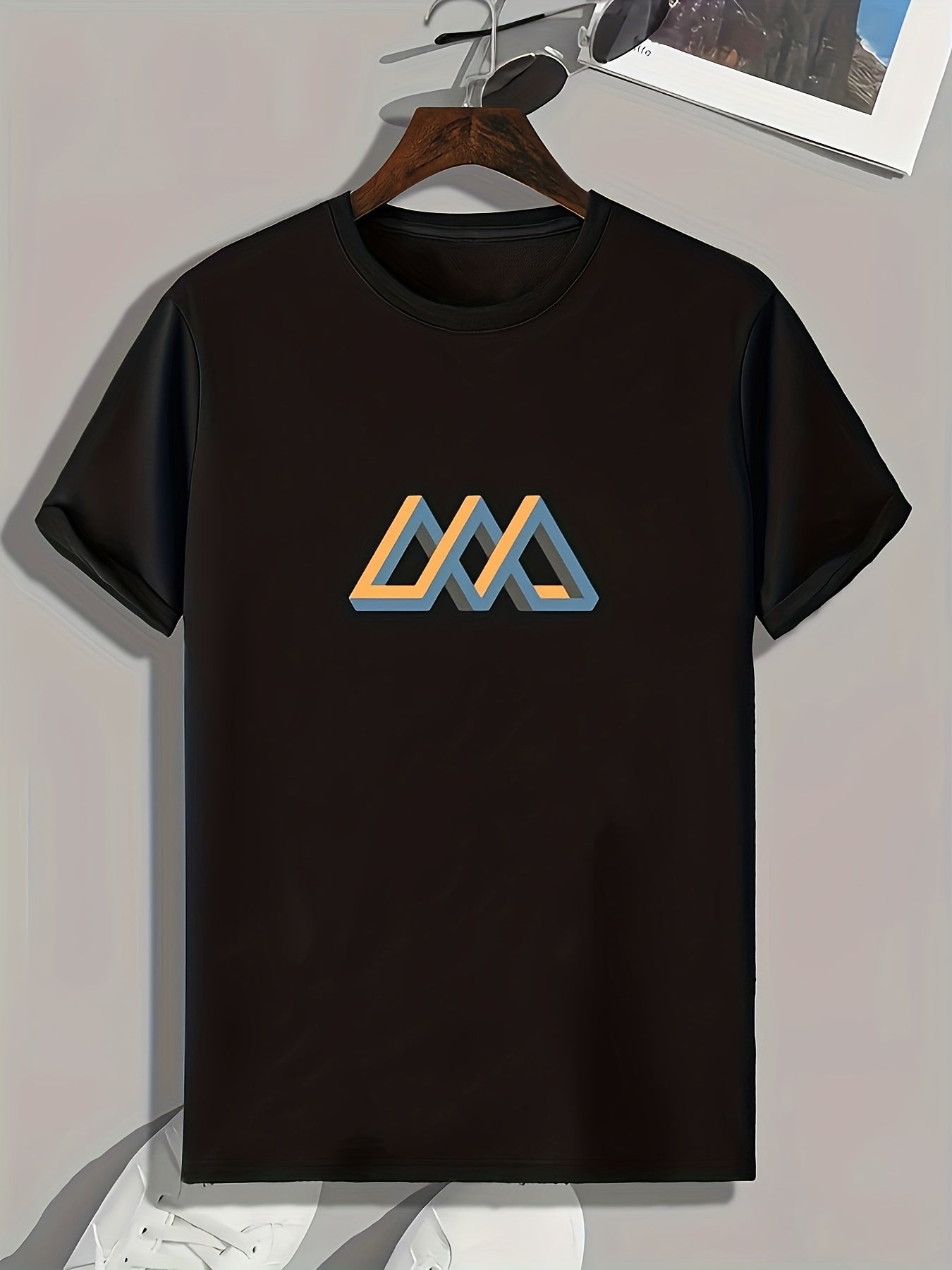Triangle Print Men's Graphic T shirt Casual Comfy Tee for Summer