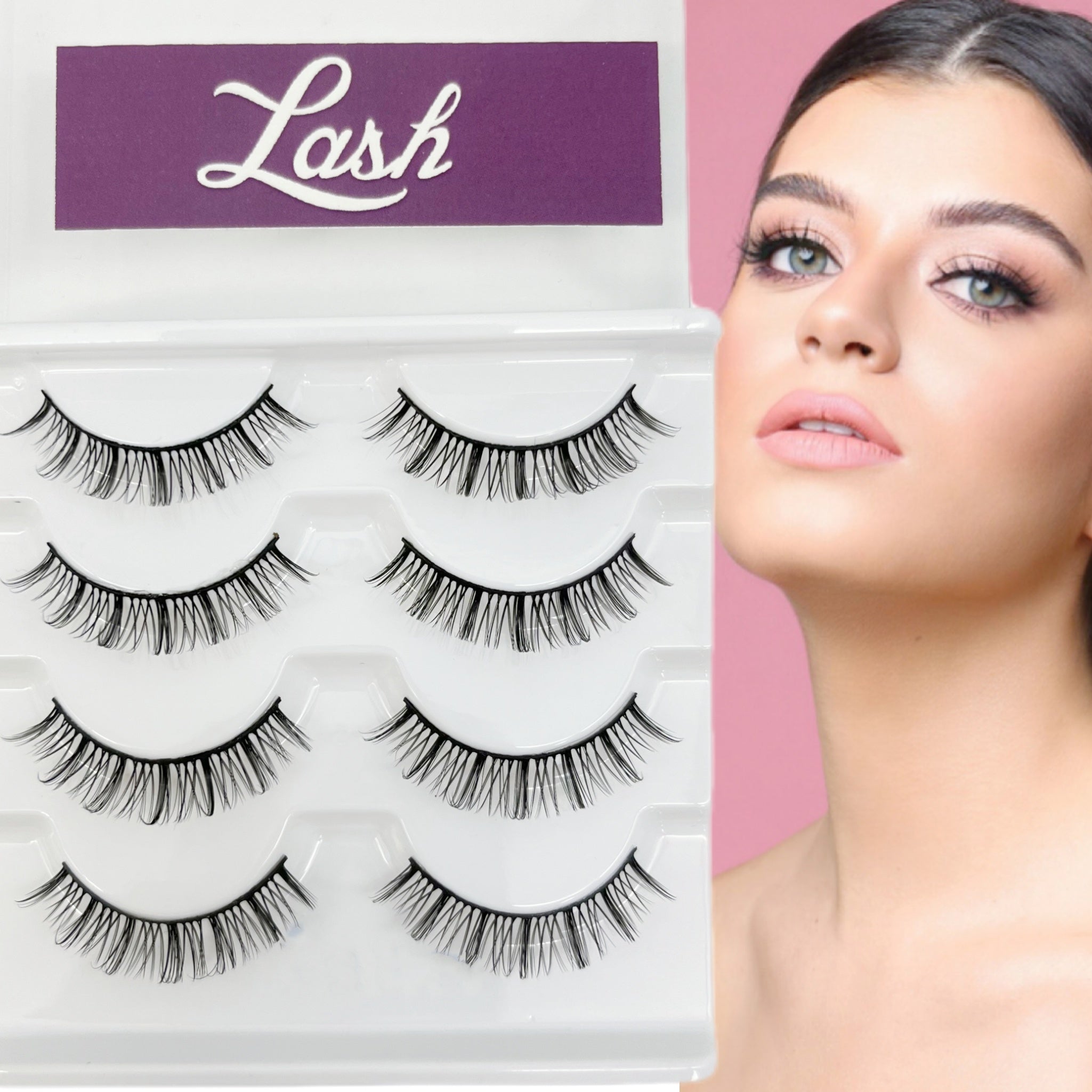 4 Pairs 12mm D Curling Faux Mink Hair Lashes