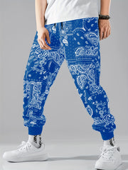 Paisley Pattern Print Drawstring Sweatpants Loose Fit Pants Men's Casual Joggers