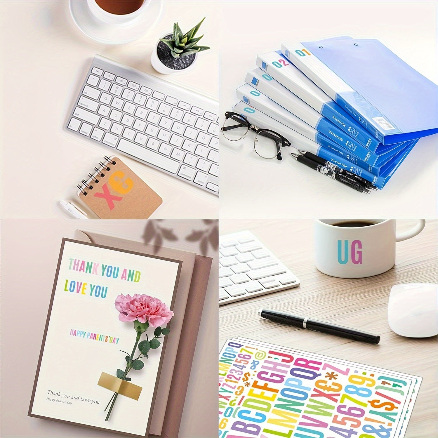 10pcs 5.08cm Letter Stickers for Notebook Ledger Decoration