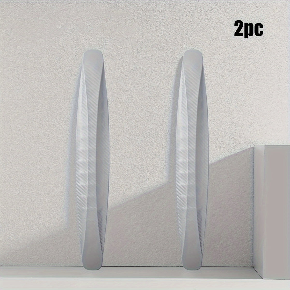 2pcs Car Anti-collision Strip Front Rear Bumper Carbon Fiber Soft Rubber