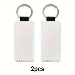 10pcs Sublimation PU Leather Rectangle Keychain, Double Side Printing