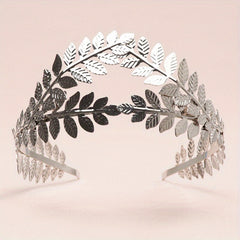 Bride Silvery Leaf Headband Vintage Hair Accessories