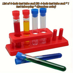 4pcs Test Tube Stopper & Holder Set For Science Chemistry Experiment