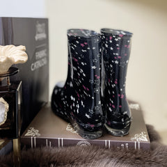 Women's Star Pattern Waterproof Medium Tube Rain Boots