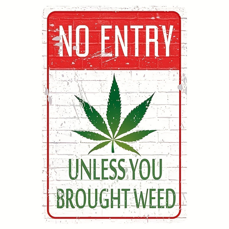 Funny Metal Sign For Garage Weed Decor Man Cave Gift 20x30cm