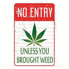 Funny Metal Sign For Garage Weed Decor Man Cave Gift 20x30cm