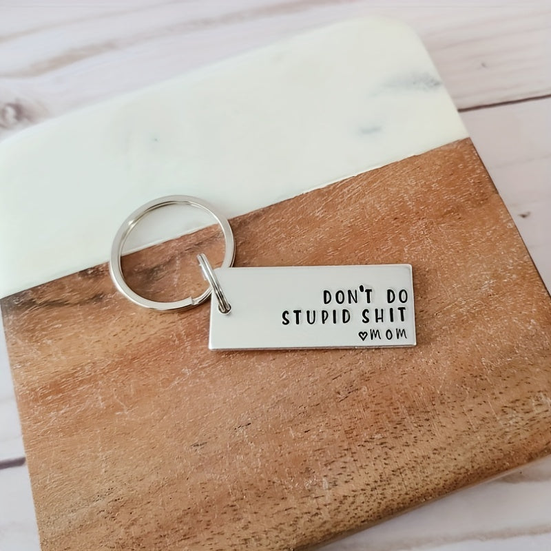 Letter Charm Keychain Rectangle Bag Accessory Car Pendant Phone Ornament
