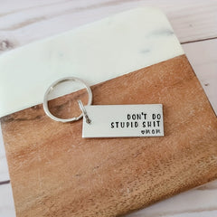 Letter Charm Keychain Rectangle Bag Accessory Car Pendant Phone Ornament