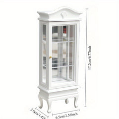 12 Dollhouse Model with Mini Furniture - Arched Top Single Door Wooden Cabinet