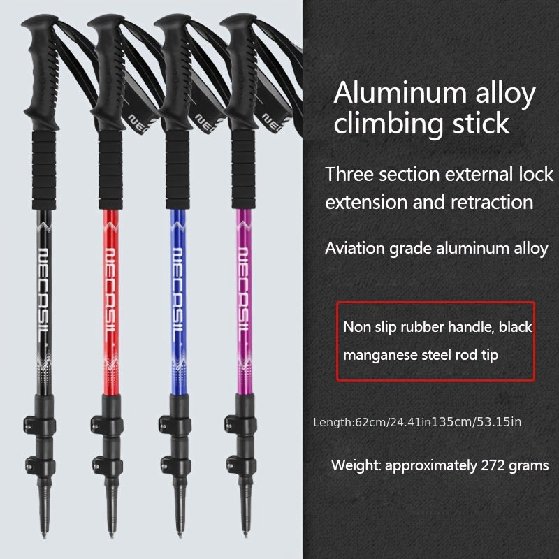 Telescopic Trekking Stick Aluminum Outdoor Hiking Climbing Travel