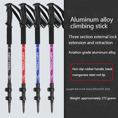 Telescopic Trekking Stick Aluminum Outdoor Hiking Climbing Travel