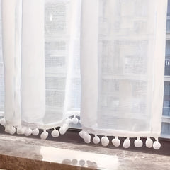 Modern Kitchen Curtain with Beads Rod Pocket Cabinet Curtain 39x31