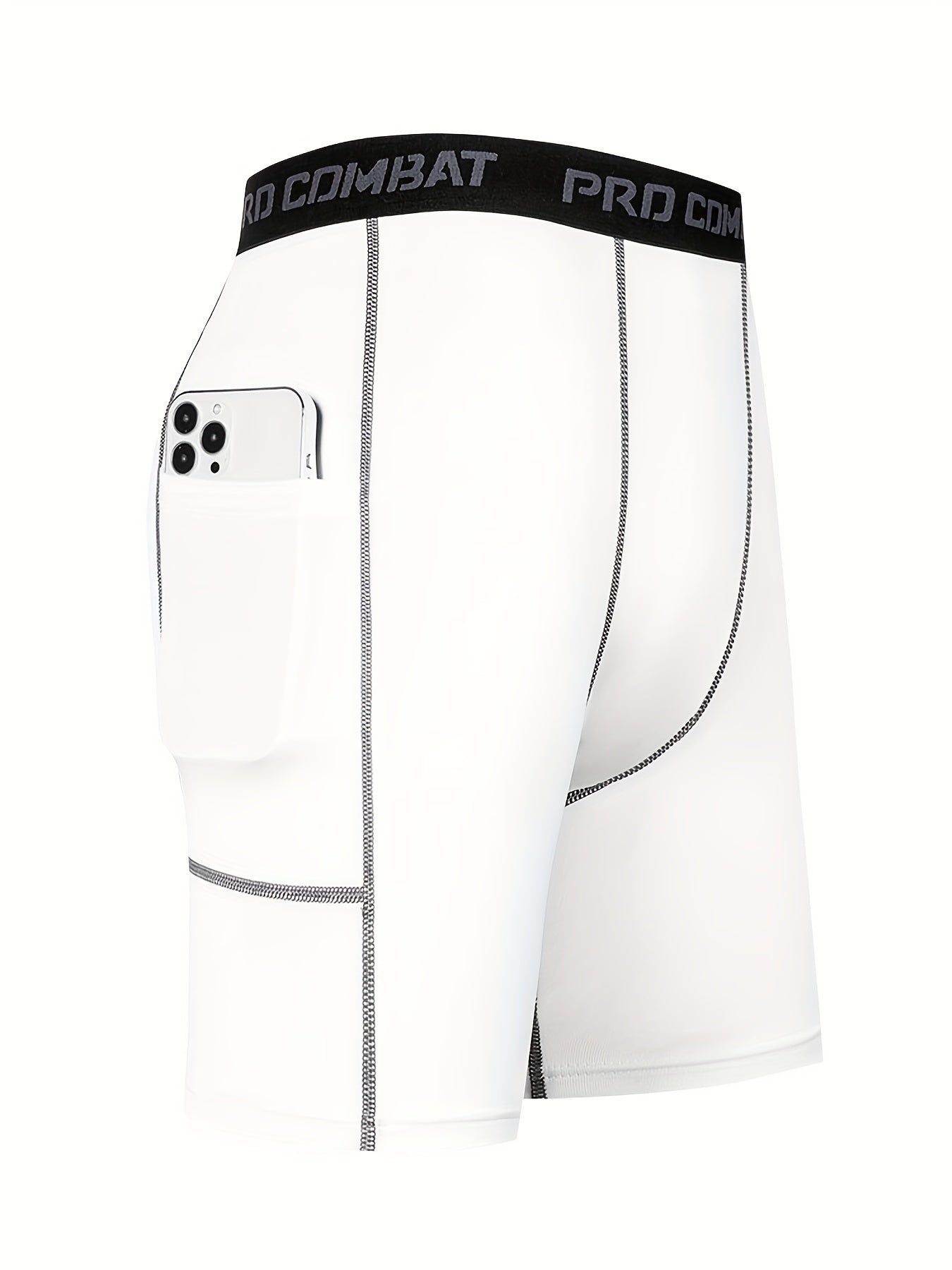 Men's Compression Shorts With Pocket Moisture Wicking Base Layer
